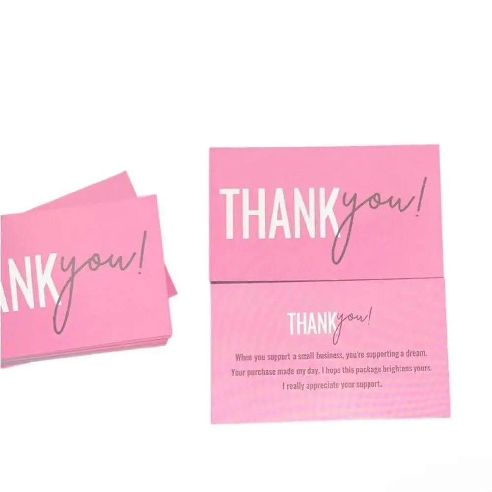 Pack of 50 thank you cards, pink!
